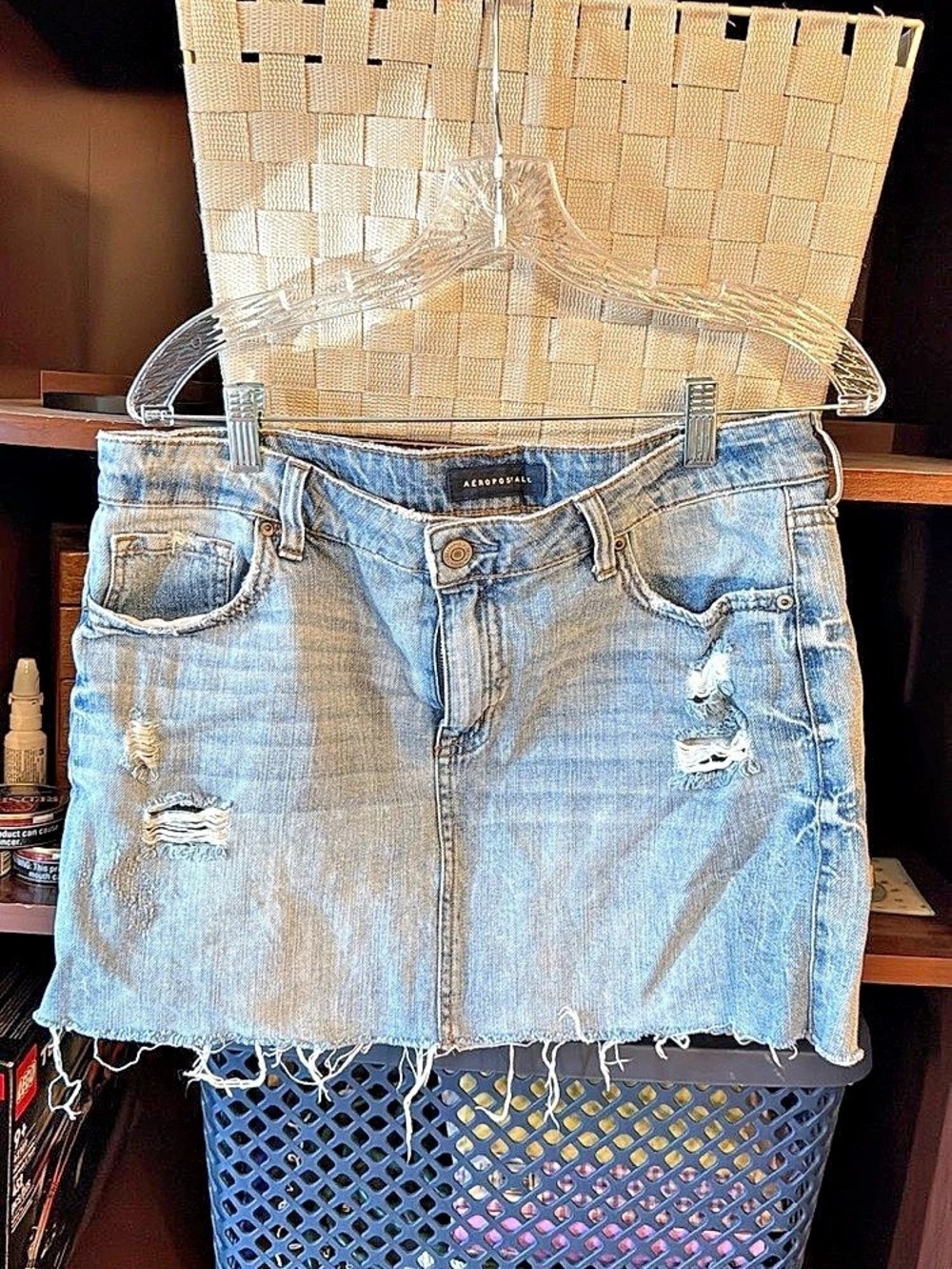 Aeropostale Distressed Denim Shorts in Blue